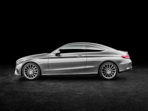 2017 Mercedes-Benz C-Class Coupe official release silver exterior side profile view