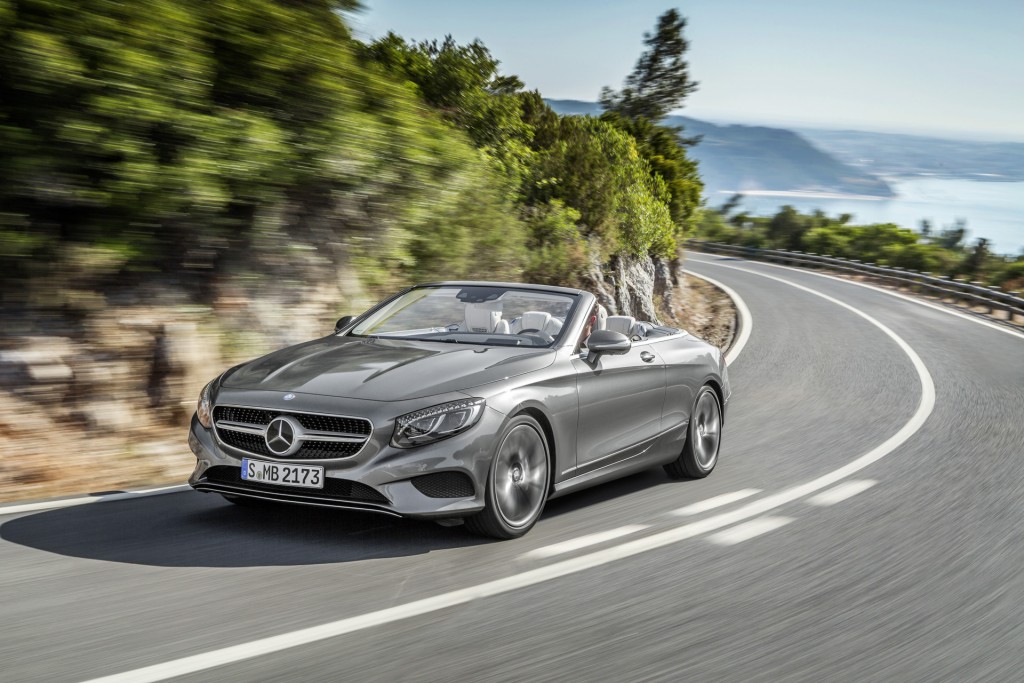 Mercedes-Benz S-Class Cabriolet silver exterior driving